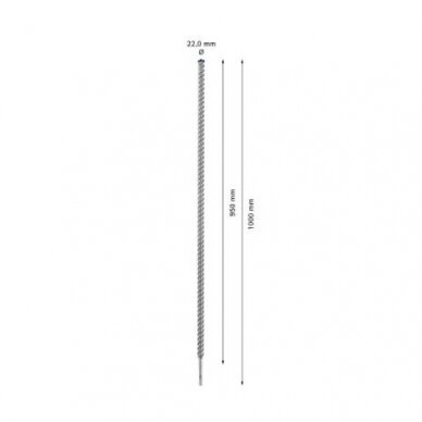 Grąžtas betonui Bosch SDS-plus, 22x950x1000mm, 1 vnt. 2608900149 2 Grąžtas betonui Bosch SDS-plus, 22x950x1000mm, 1 vnt. 2608900149 2