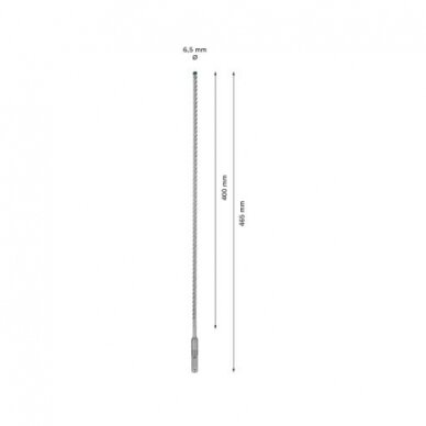 Grąžtas betonui Bosch SDS-plus, 6.5x400x465mm, 1 vnt. 2608900082 2 Grąžtas betonui Bosch SDS-plus, 6.5x400x465mm, 1 vnt. 2608900082 2