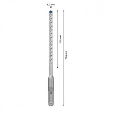 Grąžtas betonui Bosch SDS-plus, 6x100x165mm, 30 vnt. 2608900181 2 Grąžtas betonui Bosch SDS-plus, 6x100x165mm, 30 vnt. 2608900181 2