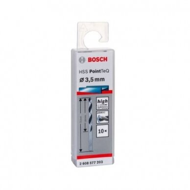 Grąžtas metalui Bosch PointTeQ, 3,5x39x70 mm, 10 vnt., 2608577203 1