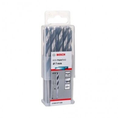 Grąžtas metalui Bosch PointTeQ, 7x69x109 mm, 10 vnt., 2608577238 1