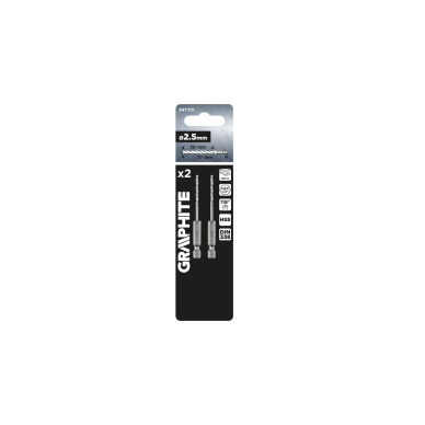 Grąžtas metalui Hex 2,5 mm, 2 vnt. 1