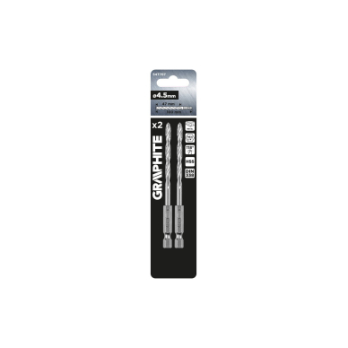 Grąžtas metalui Hex 4,5 mm, 2 vnt. 1