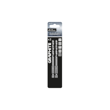 Grąžtas metalui Hex 6,0 mm, 2 vnt. 1