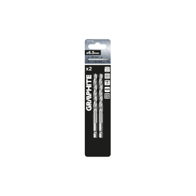 Grąžtas metalui Hex 6,5 mm, 2 vnt. 1