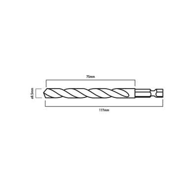 Grąžtas metalui Hex 8,5 mm 8