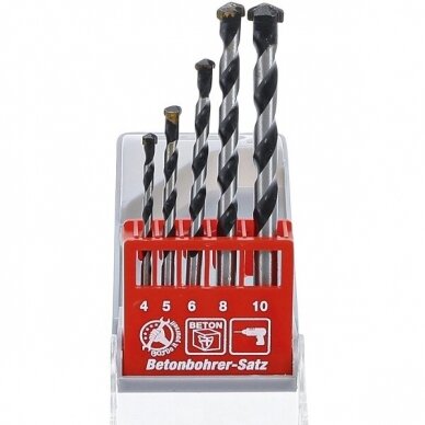 Grąžtų betonui rinkinys Kraftmann 4-10 mm, 5 vnt. Grąžtų betonui rinkinys Kraftmann 4-10 mm, 5 vnt.