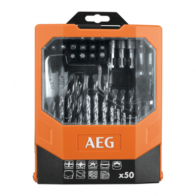 Grąžtų ir sukimo antgalių rinkinys AEG AAKDD50 Drilling + Driving Kit XXX, 50 vnt.