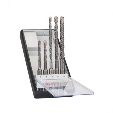 Grąžtų komplektas betonui S4L, Ø5-10 mm, SDS-plus, 5 vnt. 2607019927 Grąžtų komplektas betonui S4L, Ø5-10 mm, SDS-plus, 5 vnt. 2607019927