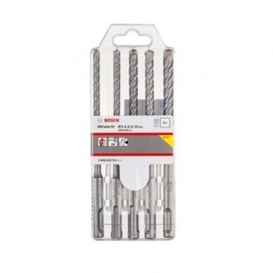 Grąžtų komplektas Bosch SDS plus-5X, 5 vnt., 6/6/8/8/10 mm, 2608833911 1 Grąžtų komplektas Bosch SDS plus-5X, 5 vnt., 6/6/8/8/10 mm, 2608833911 1