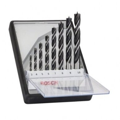Grąžtų komplektas medienai Bosch, 3-10 mm, 8 vnt. 2607010533 Grąžtų komplektas medienai Bosch, 3-10 mm, 8 vnt. 2607010533