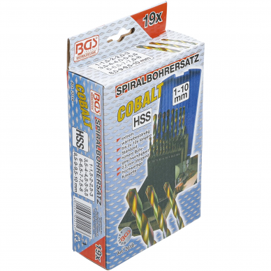 Grąžtų rinkinys BGS-technic 2014, 1-10 mm, 19 vnt. 4 Grąžtų rinkinys BGS-technic 2014, 1-10 mm, 19 vnt. 4