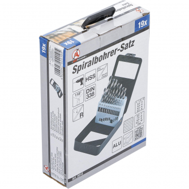 Grąžtų metalui rinkinys BGS-technic 2010, 1-10 mm, 19 vnt. 2 Grąžtų metalui rinkinys BGS-technic 2010, 1-10 mm, 19 vnt. 2