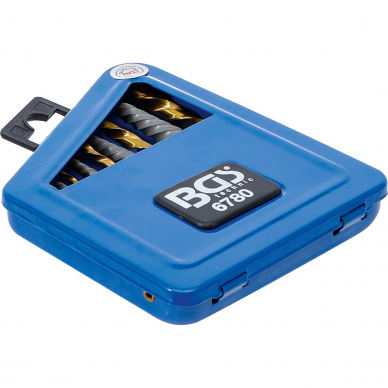 Kairinių grąžtų ir užlūžusių varžtų išsukėjų rinkinys BGS-technic 6780, 2 - 7.5 mm, 10 vnt. 2