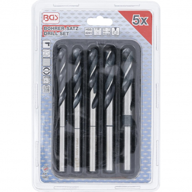Grąžtų metalui rinkinys BGS-technic 6801, 10 - 11 - 12 - 13 - 15 mm, 5 vnt. 2 Grąžtų metalui rinkinys BGS-technic 6801, 10 - 11 - 12 - 13 - 15 mm, 5 vnt. 2