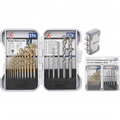 Kombinuotų grąžtų rinkinys BGS-technic 50818, 1.5 - 10 mm, 17 vnt. Kombinuotų grąžtų rinkinys BGS-technic 50818, 1.5 - 10 mm, 17 vnt.