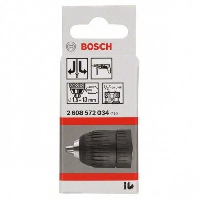 Greitai fiksuojamas grąžto lizdas Bosch iki 13 mm (2608572034) 1 Greitai fiksuojamas grąžto lizdas Bosch iki 13 mm (2608572034) 1