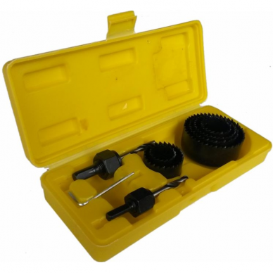 Gręžimo karūnų rinkinys 25-64 mm, 9 vnt. Gręžimo karūnų rinkinys 25-64 mm, 9 vnt.