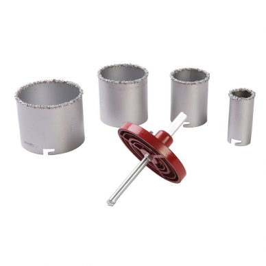 Volframinių gręžimo karūnų rinkinys, 6 vnt Volframinių gręžimo karūnų rinkinys, 6 vnt