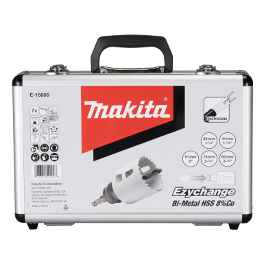 Gręžimo karūnų rinkinys elektrikams Makita E-15805 EZYCHANGE, BIM, 7 vnt. 1 Gręžimo karūnų rinkinys elektrikams Makita E-15805 EZYCHANGE, BIM, 7 vnt. 1