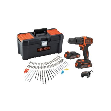 Akumuliatorinis gręžtuvas Black&Decker BCD700C2TA-QW, 18V, 2x1,5Ah