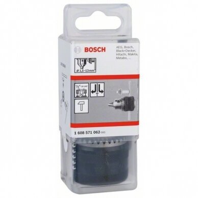 Griebtuvas Bosch 13 mm, užveržiamas raktu (1608571062) 1