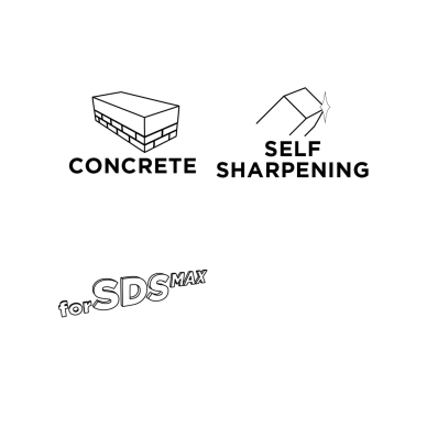 Griovelio taško kaltas SDS Max savaime pagaląsti 18 x 400 mm 7