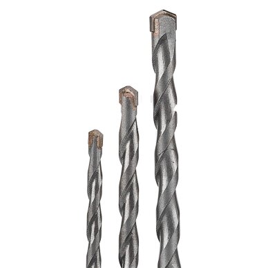 Grūdinto betono grąžtų rinkinys: 4, 5, 6, 8, 10 mm, 5 vnt 3 Grūdinto betono grąžtų rinkinys: 4, 5, 6, 8, 10 mm, 5 vnt 3