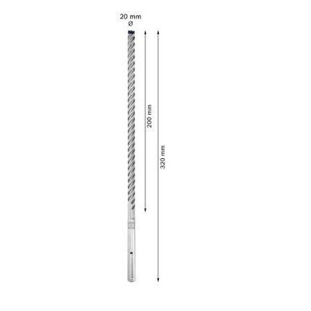 Grąžtas betonui Bosch SDS-max-8X, 18x400x540 mm, 2608900222 1 Grąžtas betonui Bosch SDS-max-8X, 18x400x540 mm, 2608900222 1