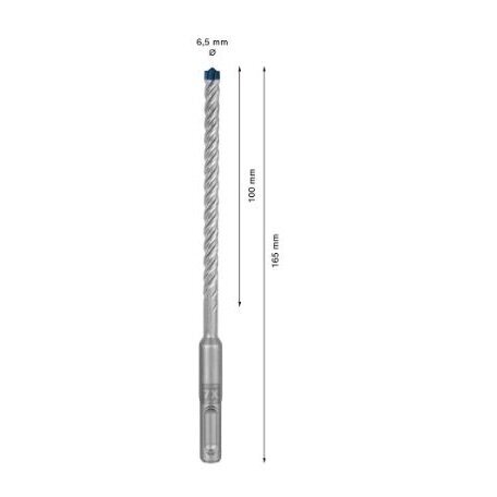 Grąžtas betonui Bosch SDS-plus, 6.5x100x165mm, 1 vnt. 2608900078 2 Grąžtas betonui Bosch SDS-plus, 6.5x100x165mm, 1 vnt. 2608900078 2