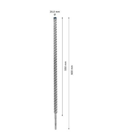 Grąžtas betonui Bosch SDS-plus, 20x550x600mm, 1 vnt. 2608900144 2