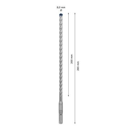 Grąžtas betonui Bosch SDS-plus, 8x200x265mm, 10 vnt. 2608900169 2 Grąžtas betonui Bosch SDS-plus, 8x200x265mm, 10 vnt. 2608900169 2