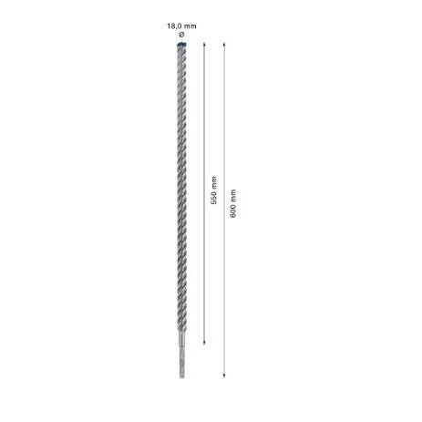 Grąžtas betonui Bosch SDS-plus, 18x550x600mm, 1 vnt. 2608900140 2