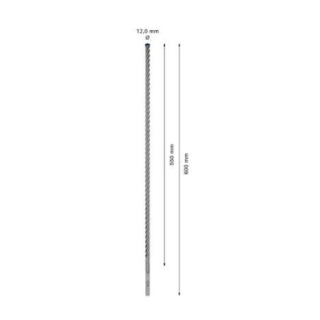 Grąžtas betonui Bosch SDS-plus, 12x550x600mm, 1 vnt. 2608900114 2