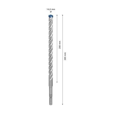 Grąžtas betonui Bosch SDS-plus, 14x200x265mm, 1 vnt. 2608900121 2 Grąžtas betonui Bosch SDS-plus, 14x200x265mm, 1 vnt. 2608900121 2