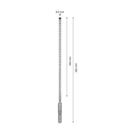 Grąžtas betonui Bosch SDS-plus, 6x200x265mm, 1 vnt. 2608900074 2 Grąžtas betonui Bosch SDS-plus, 6x200x265mm, 1 vnt. 2608900074 2