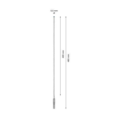 Grąžtas betonui Bosch SDS-plus, 5.5x400x465mm, 1 vnt. 2608900070 2 Grąžtas betonui Bosch SDS-plus, 5.5x400x465mm, 1 vnt. 2608900070 2