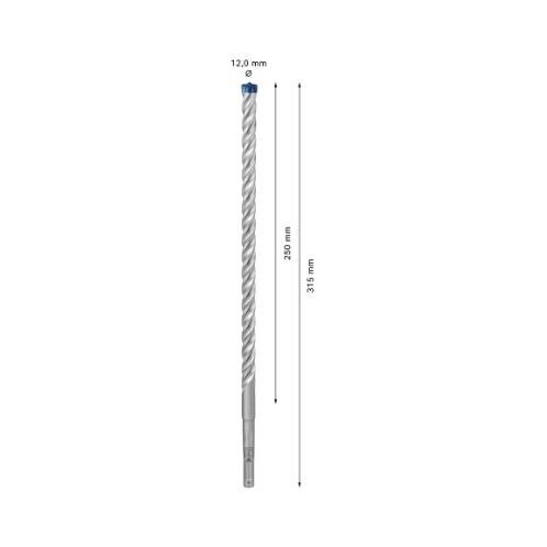 Grąžtas betonui Bosch SDS-plus, 12x250x315mm, 1 vnt. 2608900111 2 Grąžtas betonui Bosch SDS-plus, 12x250x315mm, 1 vnt. 2608900111 2
