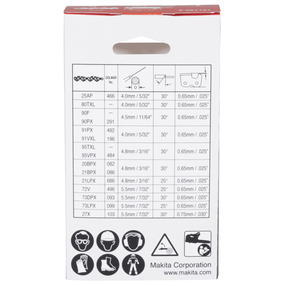 Grandinės Makita 191T90-5, 80TXL, 30 cm/12", 1,1 mm 2 Grandinės Makita 191T90-5, 80TXL, 30 cm/12", 1,1 mm 2