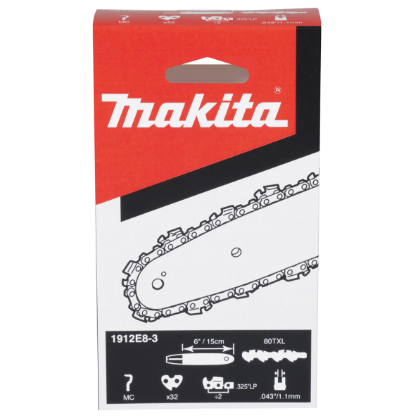 Grandinės 6" / 15 cm • 0,325" • 1,1 mm • 80TXL Makita 1912E8-3 1 Grandinės 6" / 15 cm • 0,325" • 1,1 mm • 80TXL Makita 1912E8-3 1