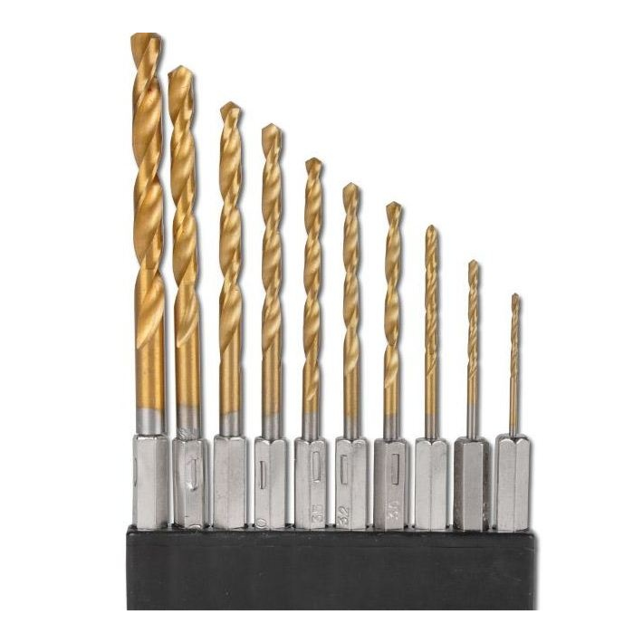 Grąžtų rinkinys su Hex 6.3 mm (1/4") galu BGS-technic 50801, 1.5 - 6 mm, 10 vnt. Grąžtų rinkinys su Hex 6.3 mm (1/4") galu BGS-technic 50801, 1.5 - 6 mm, 10 vnt.