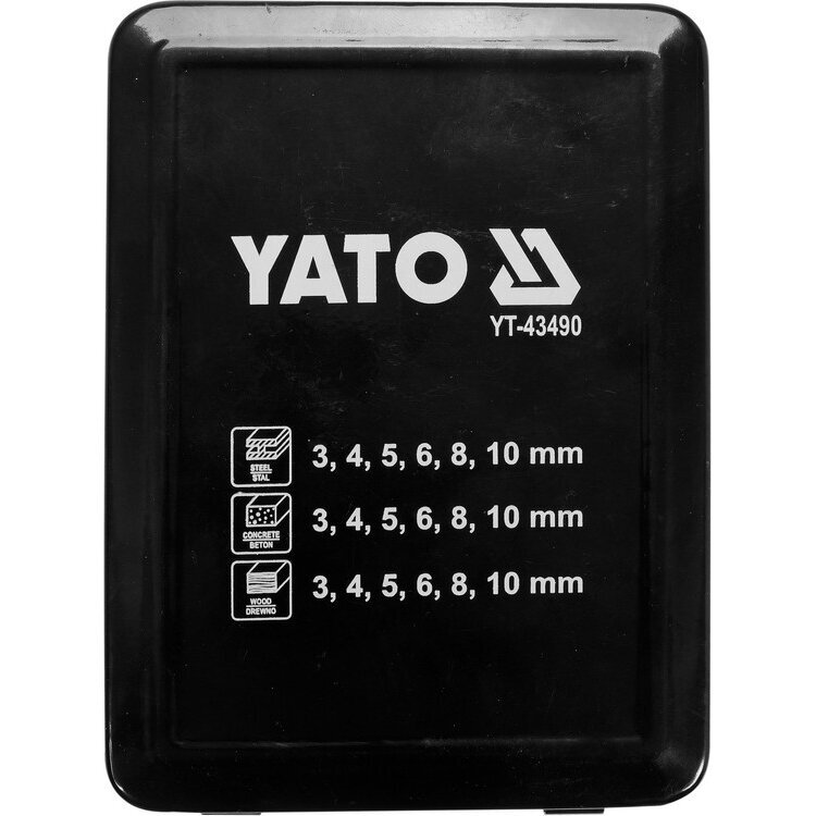 Grąžtų rinkinys | universalūs Yato YT-43490, HSS 6542, 18 vnt. 2
