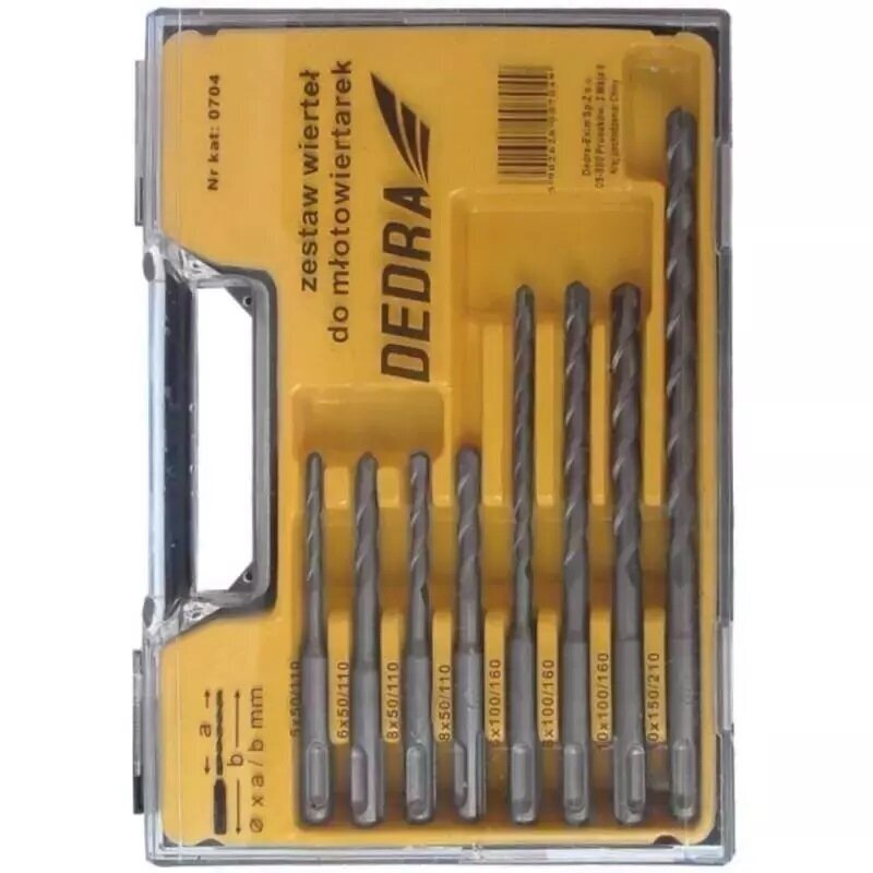 Grąžtai mūrui Dedra 0704, SDS+, 8 vnt. Grąžtai mūrui Dedra 0704, SDS+, 8 vnt.