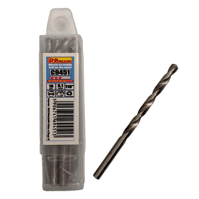 Grąžtas metalui „Richmann“ 5,1 mm 1 Grąžtas metalui „Richmann“ 5,1 mm 1