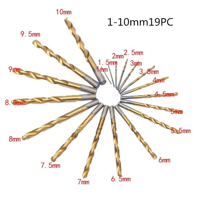 Grąžtų rinkinys EW-0019, 1 - 10 mm, 19 vnt. 2 Grąžtų rinkinys EW-0019, 1 - 10 mm, 19 vnt. 2