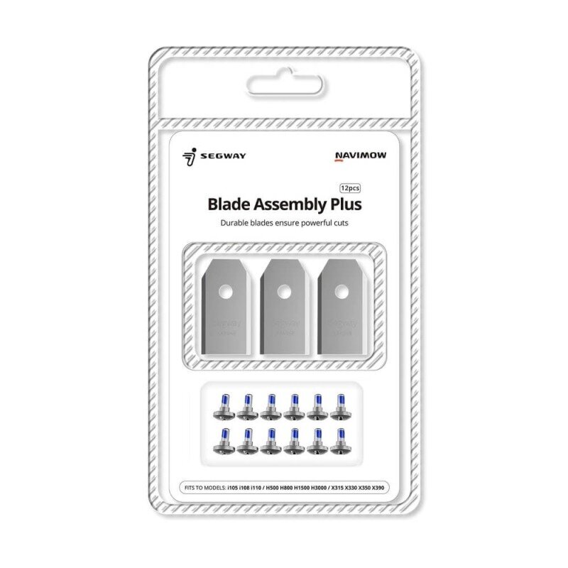 Grūdinto plieno peiliukai vejos robotui SEGWAY Navimow, 12 vnt. Grūdinto plieno peiliukai vejos robotui SEGWAY Navimow, 12 vnt.