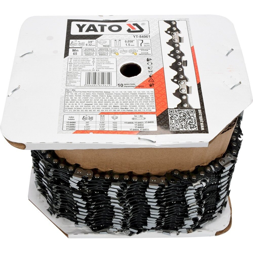 Grandinė benzininiam pjūklui su būgnu 3/8" 1,5mm (0,058") 1632L (YT-84961) Grandinė benzininiam pjūklui su būgnu 3/8" 1,5mm (0,058") 1632L (YT-84961)