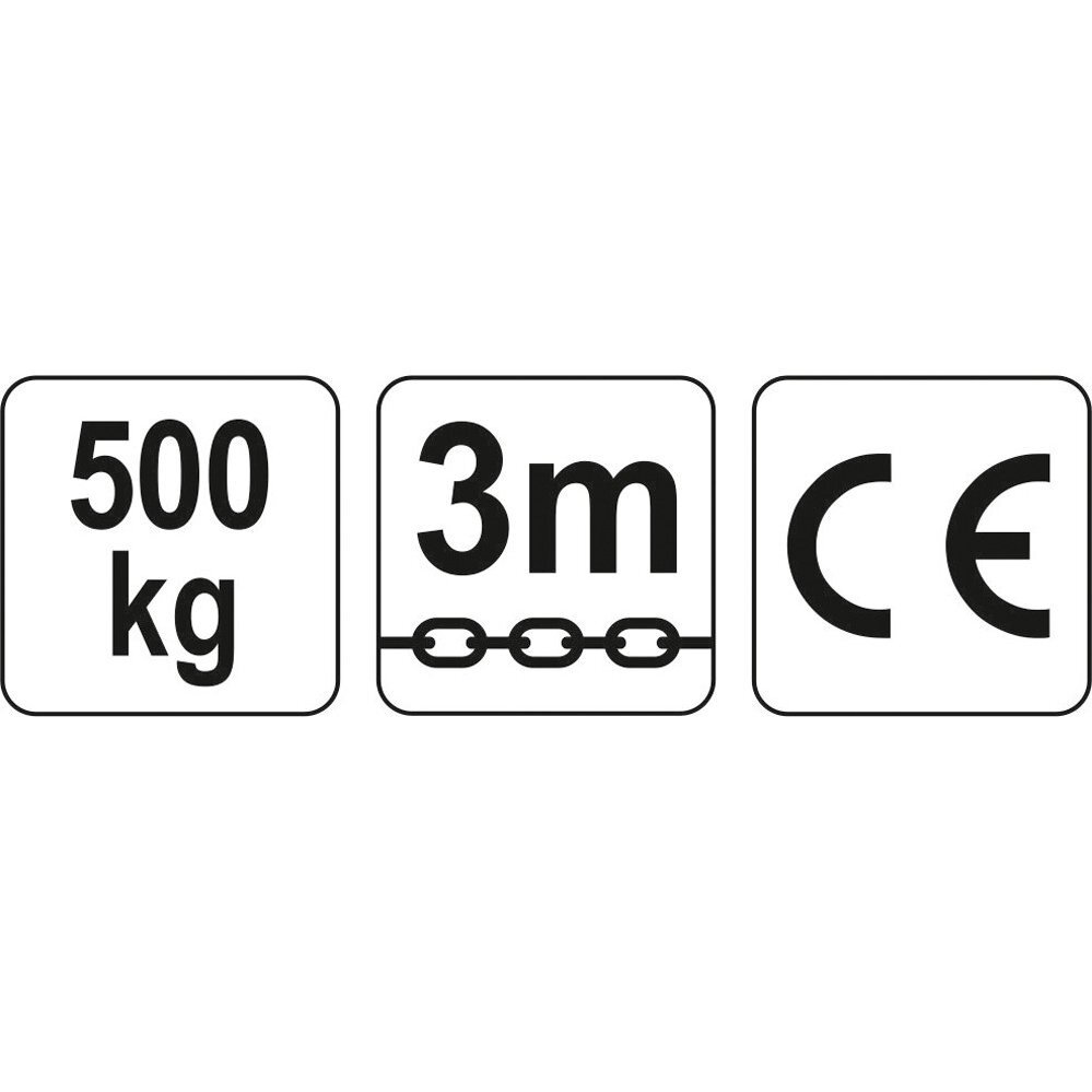 Grandininė gervė Yato 3M, 0,5 T (YT-58950) 2 Grandininė gervė Yato 3M, 0,5 T (YT-58950) 2