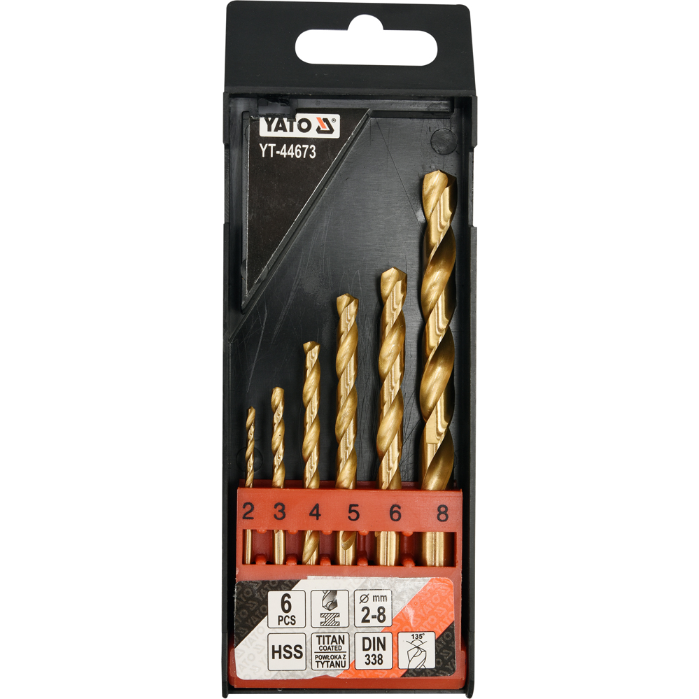 Grąžtų rinkinys Yato YT-44673, 2 - 8 mm, 6 vnt Grąžtų rinkinys Yato YT-44673, 2 - 8 mm, 6 vnt