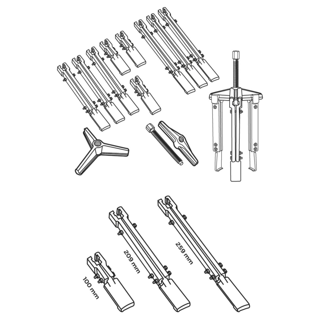 Guolių pulerio rinkinys: 100, 200, 250 mm 7